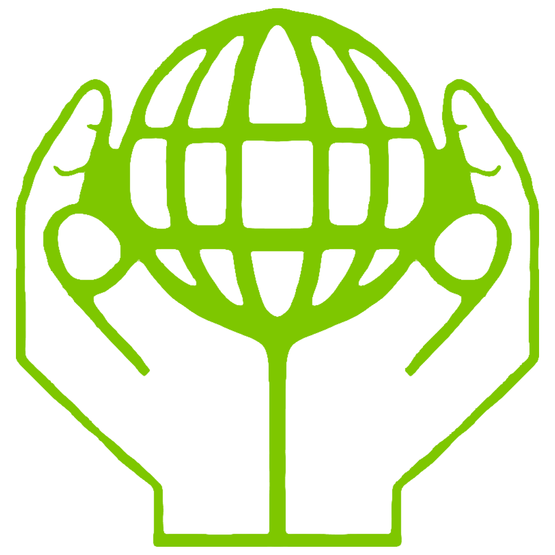 Hands holding a network.